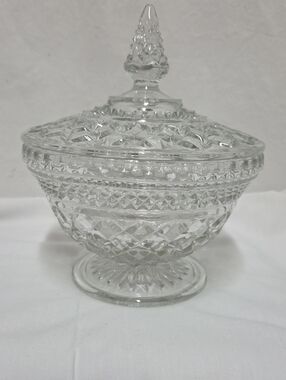 Anchor Hocking Wexford Clear Glass Candy Dish
